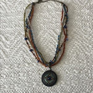 Multicolor Beaded Pendant Necklace